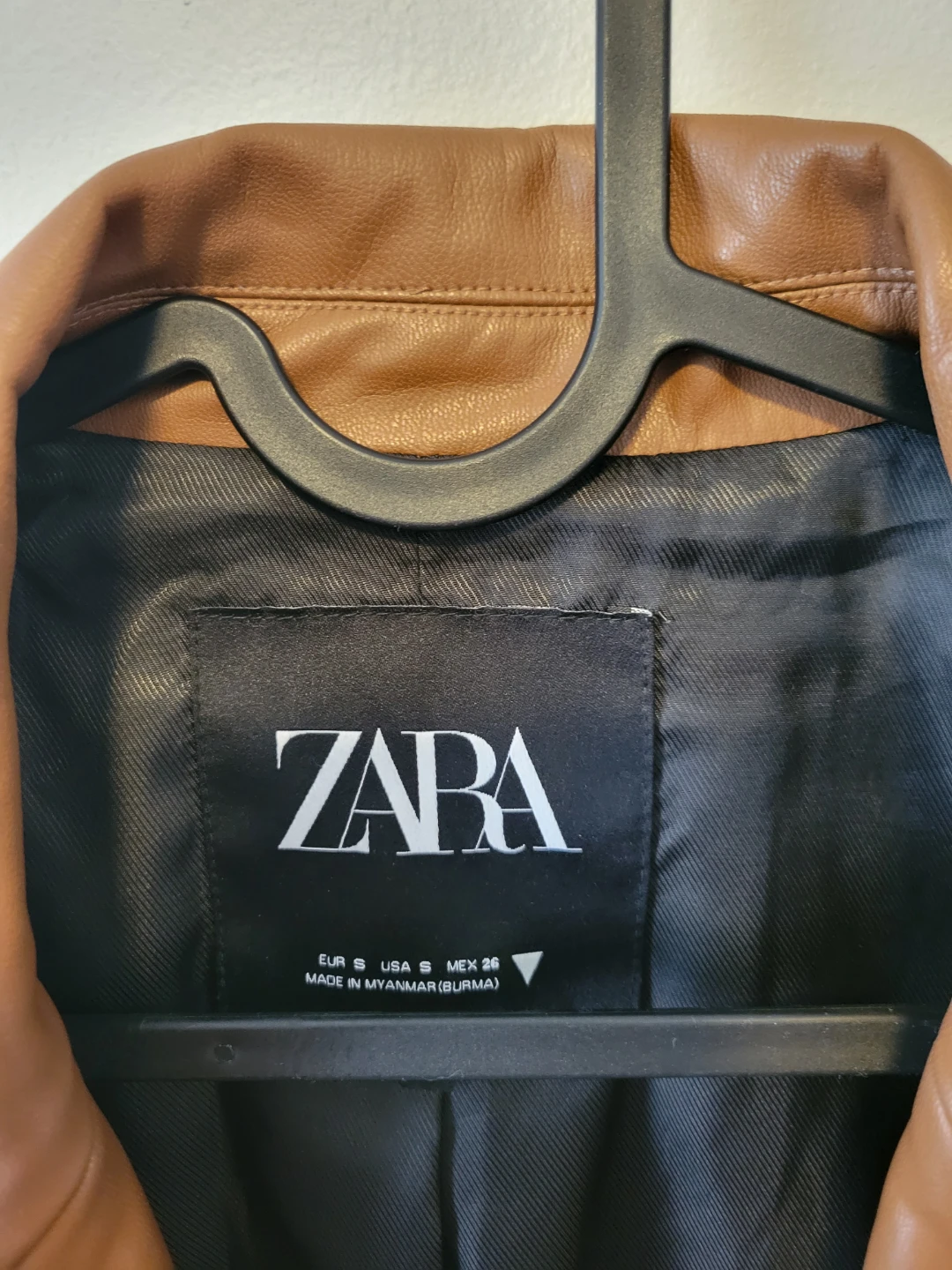 ZARA Faux Leather Blazer - Tan - Size S - photo 2