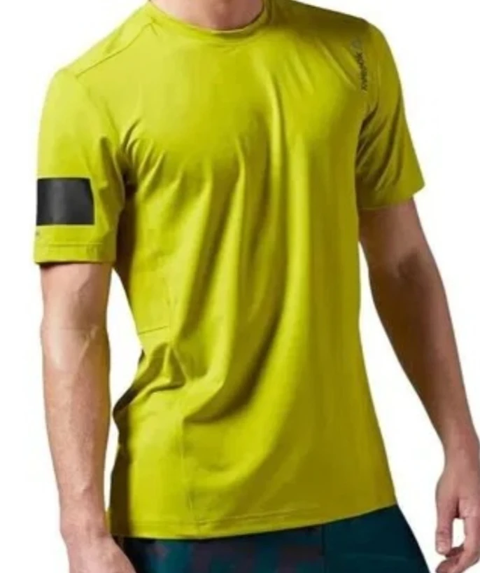 Reebok Men's Training T-Shirt - Lime Green - Size Medium