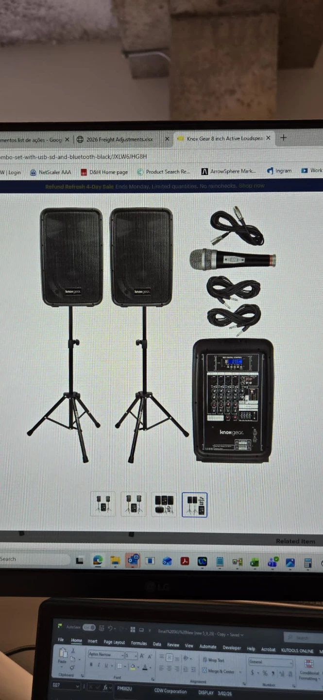 Knox Gear PA System with 2 Speakers and Microphone
