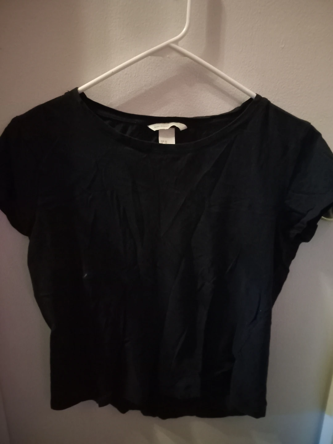 H&M Basic Black Cropped T-Shirt - XS