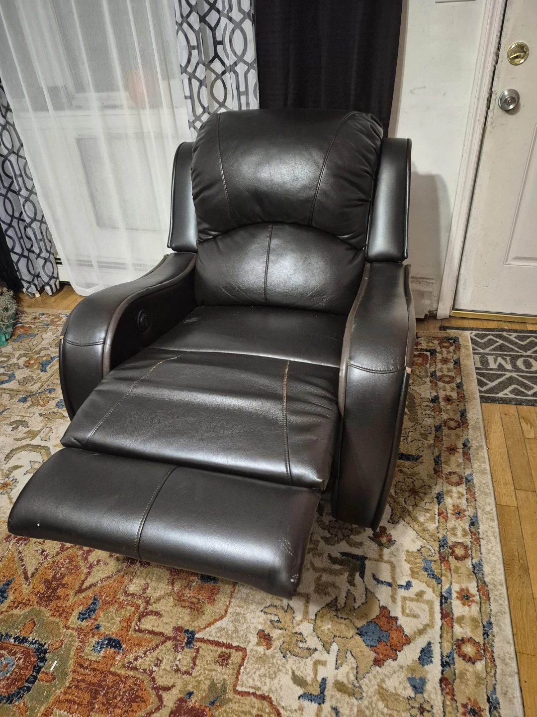 Brown Faux Leather Recliner Chair - photo 2