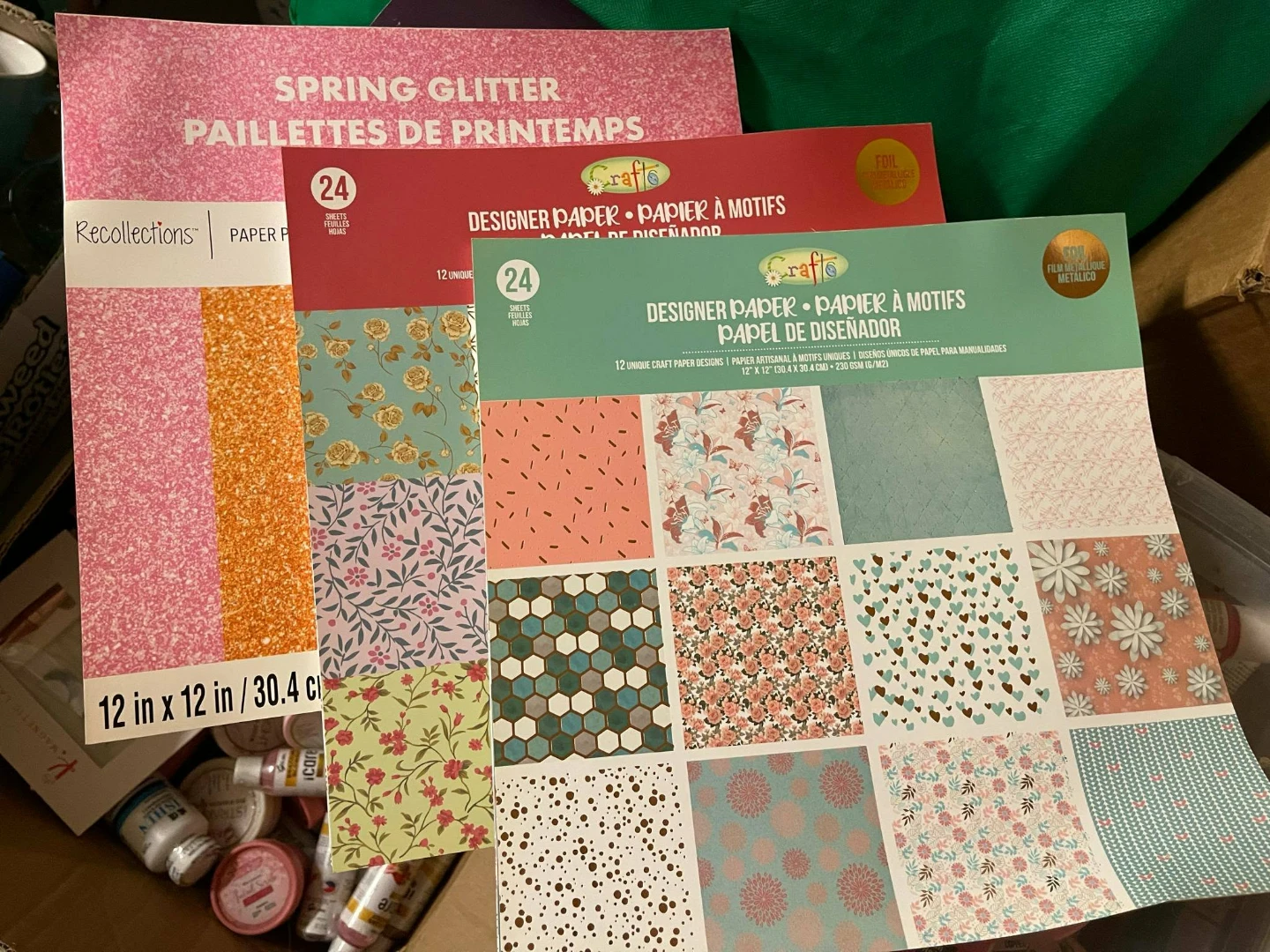 Craft Paper & Decorative Gems Bundle