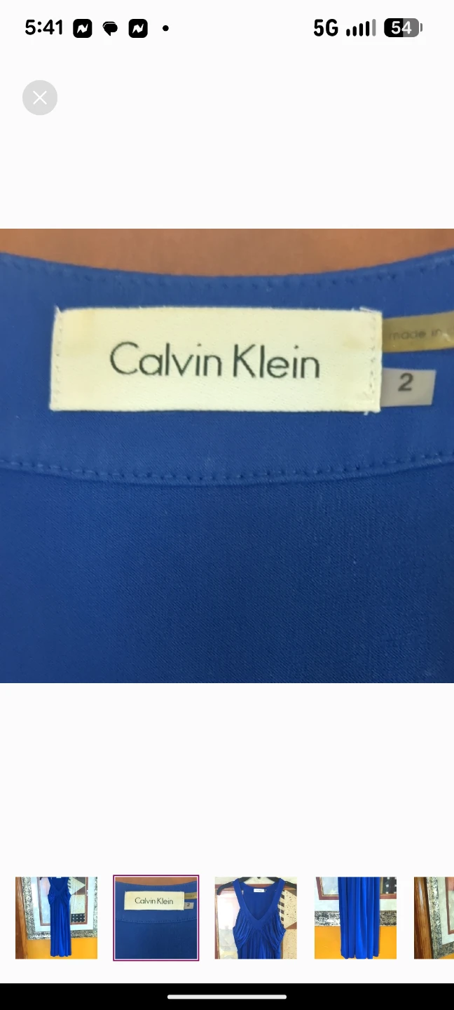 Calvin Klein Ruched Blue Maxi Sundress V-Neck - photo 2