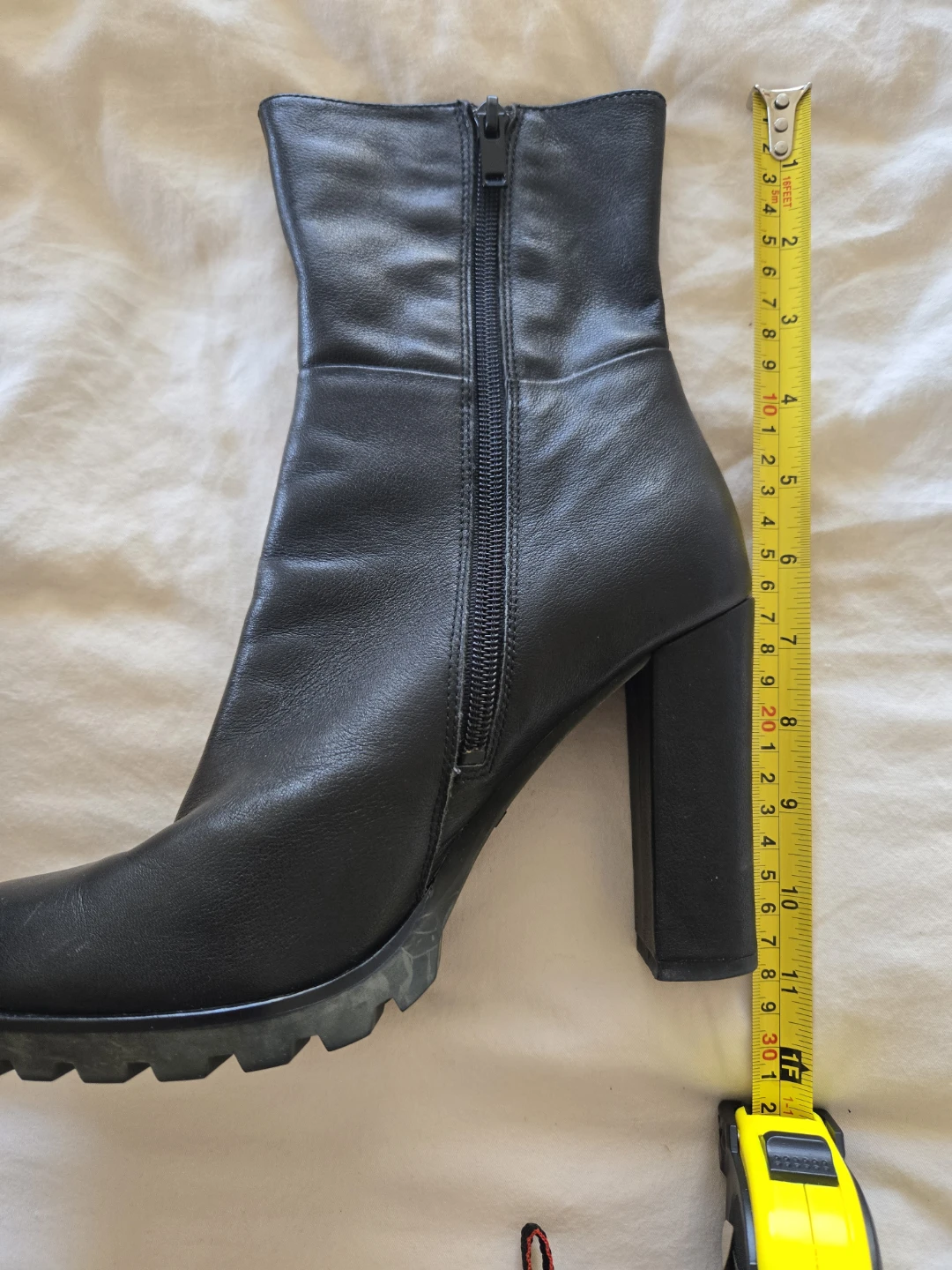 ALDO Black Leather Block Heel Ankle Boots Size US 9 - photo 2