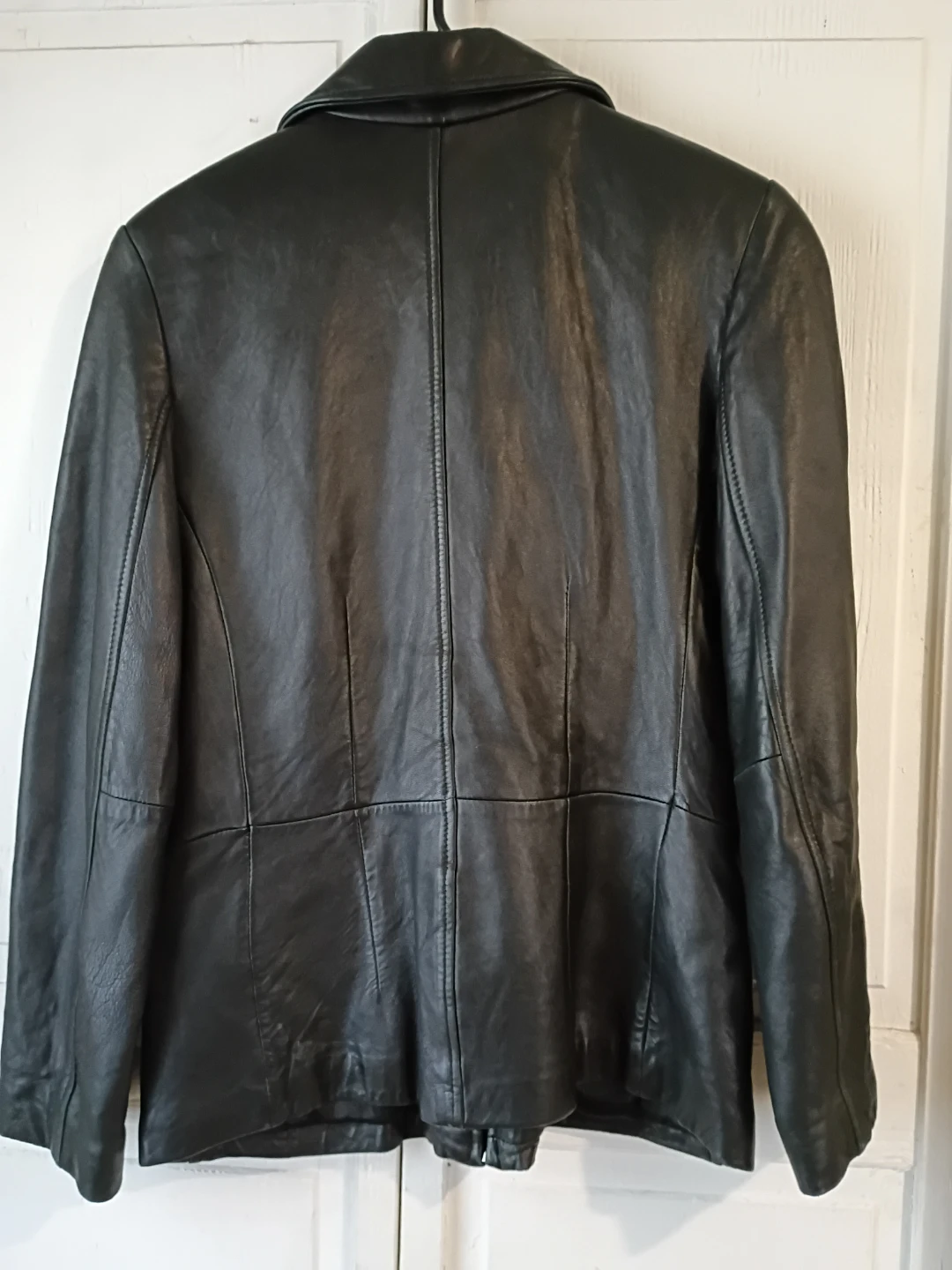 Jones New York Black Leather Jacket Size S - photo 4