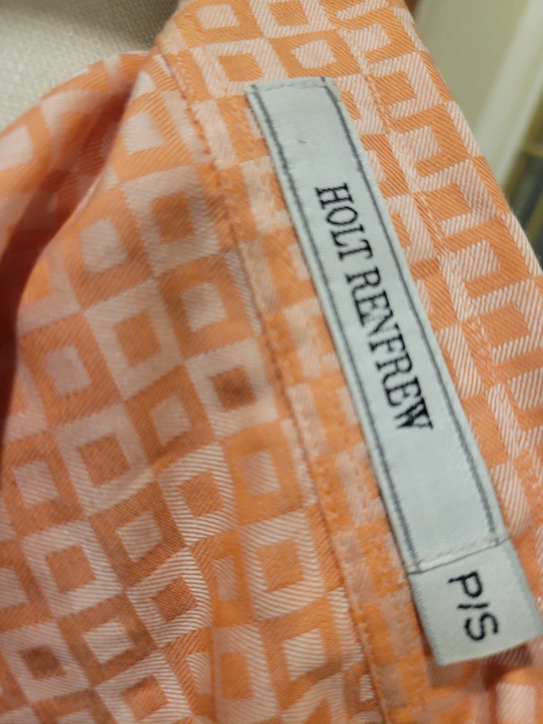 Holt Renfrew Orange Geometric Print Button-Up Shirt - photo 4