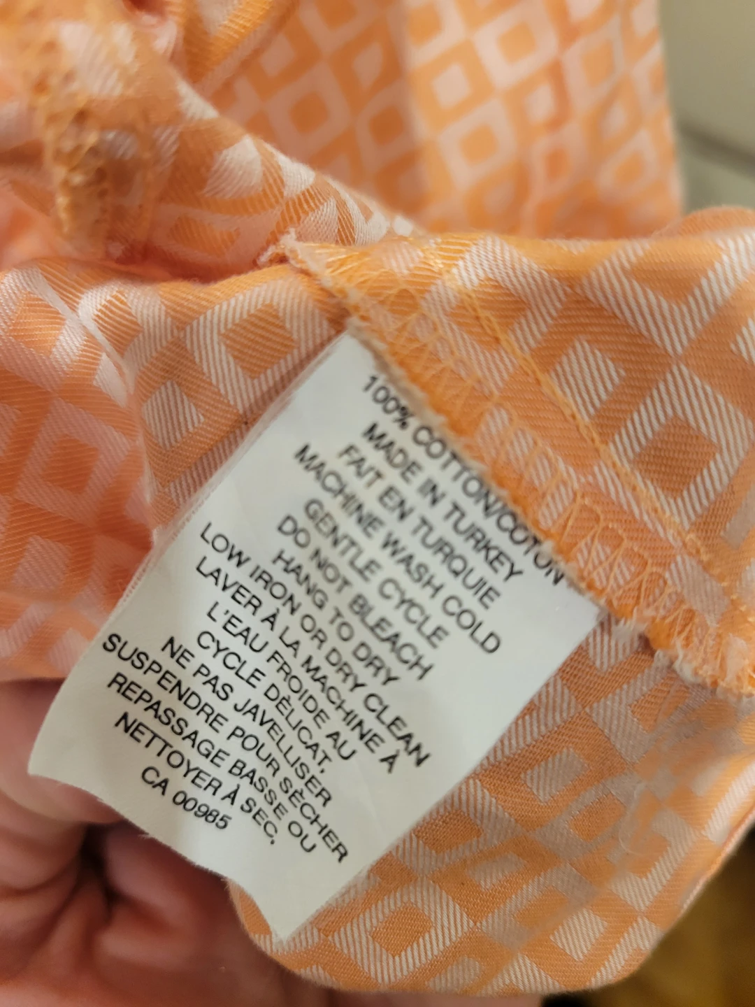 Holt Renfrew Orange Geometric Print Button-Up Shirt - photo 5