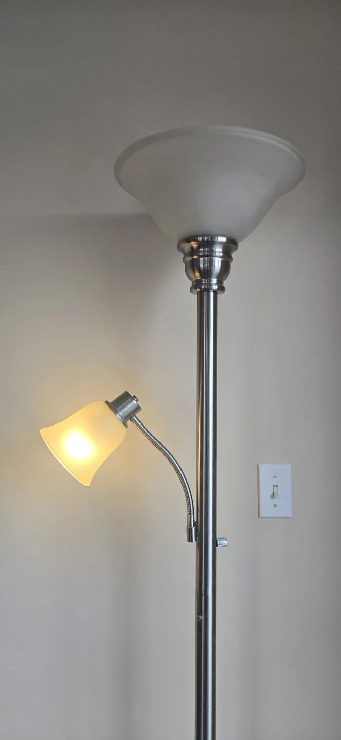 Brushed Nickel Floor Lamp with Adjustablr Reading Light - photo 4