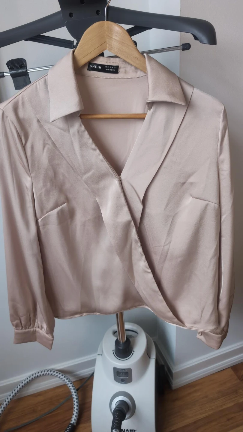 SHEIN satin wrap blouse - size M