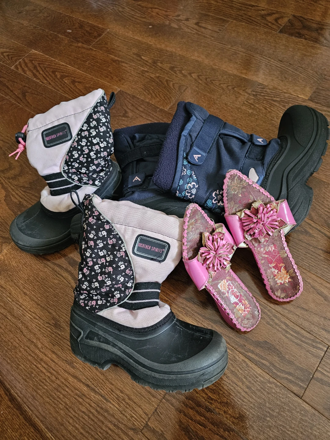 Weather Spirits Kids Winter Boots and Pink Sandals