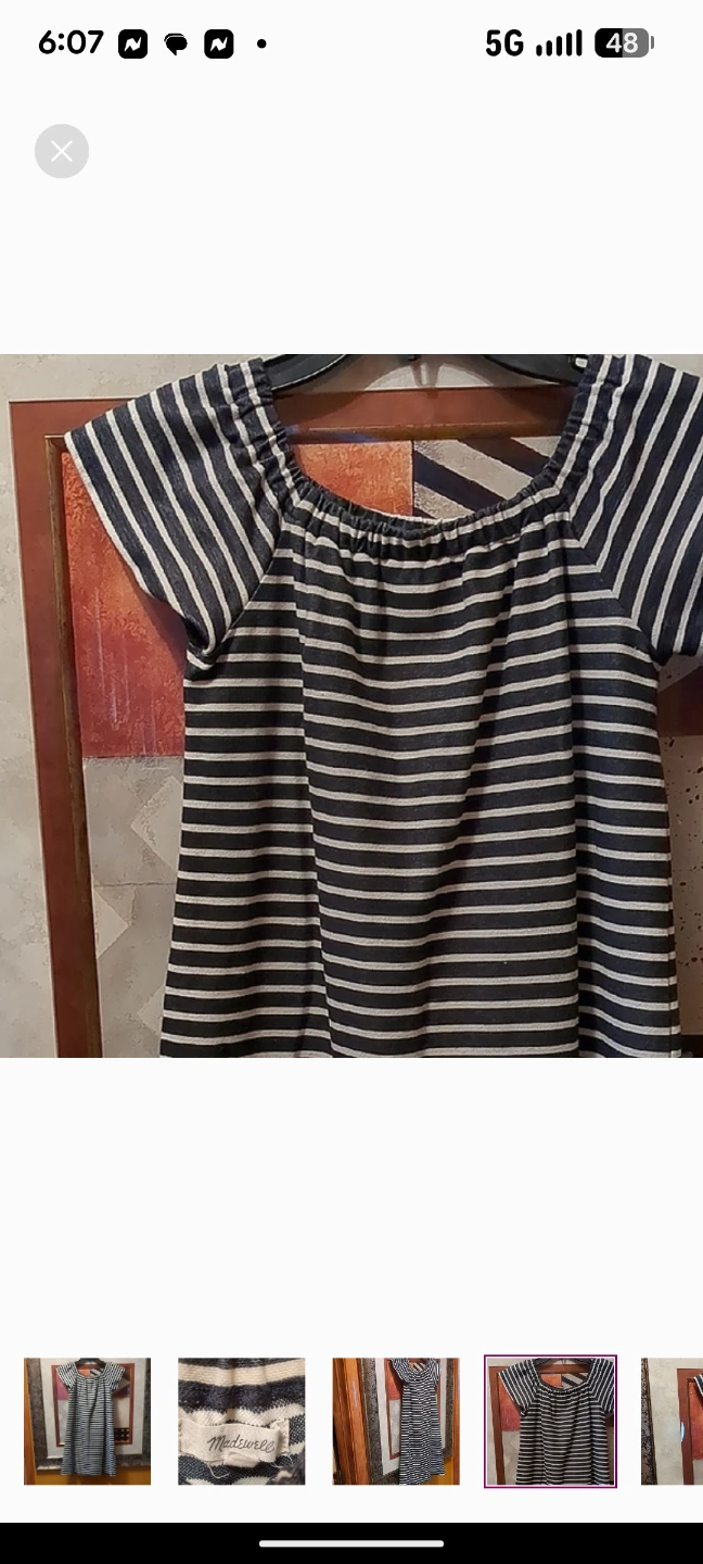 Madewell Black and White Ruched Flutter Sleeve Midi Dress - photo 4