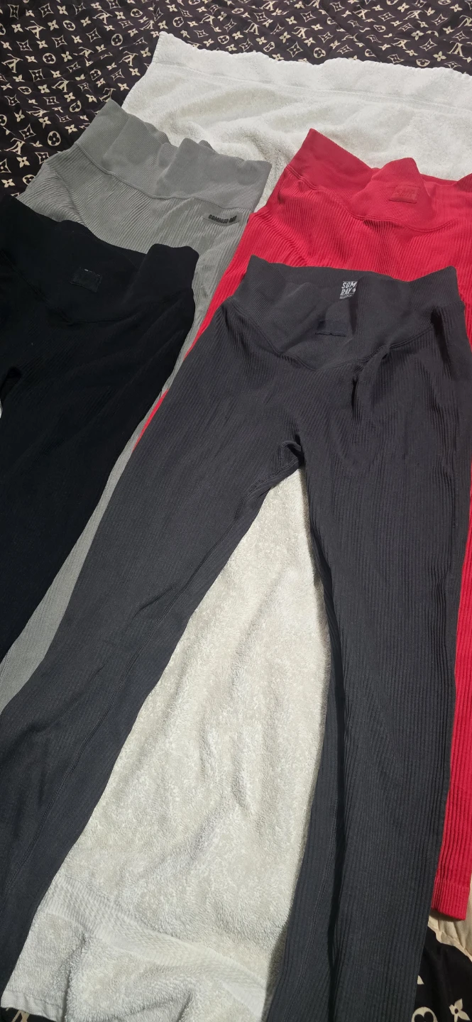 Sommer Ray Ribbed Leggings Bundle (Black, Grey, Red) - photo 2