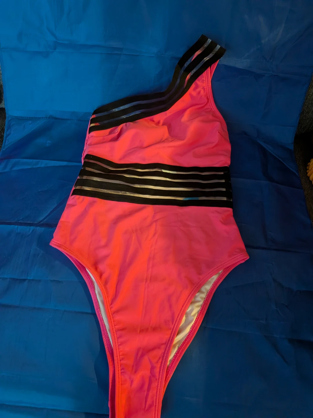 Pink  and black one piece  swimsuit  -  Size XS