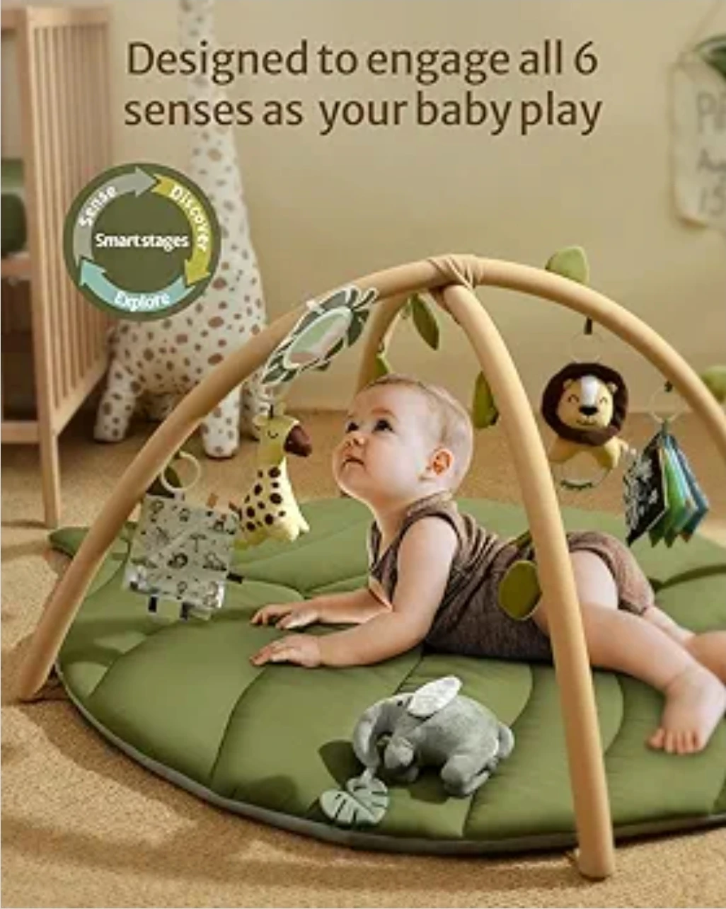 Leaf Shaped Baby Play Mat with Arch and Toys - photo 2