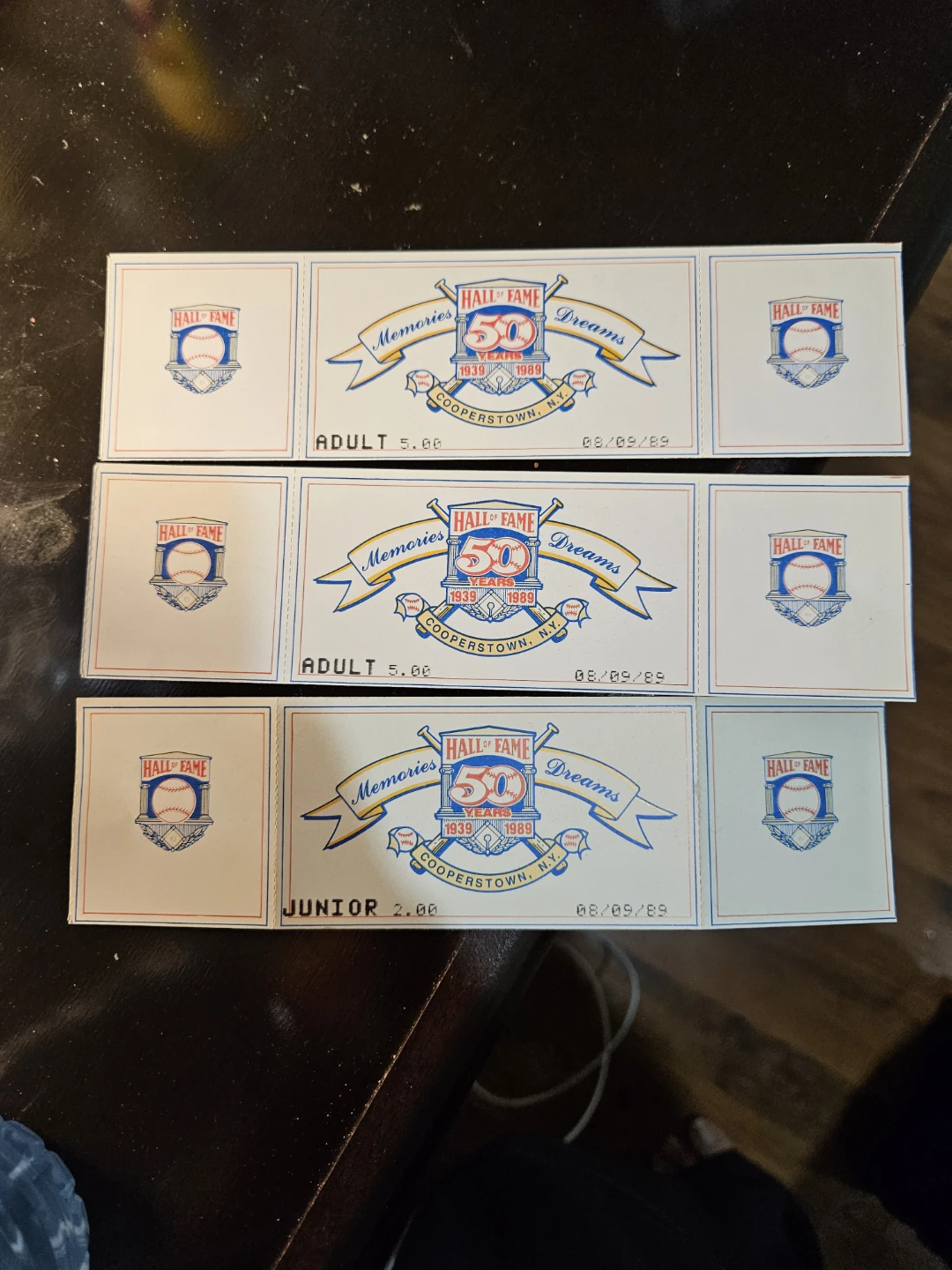 Vintage Baseball Hall of Fame Ticket stubs - 1989