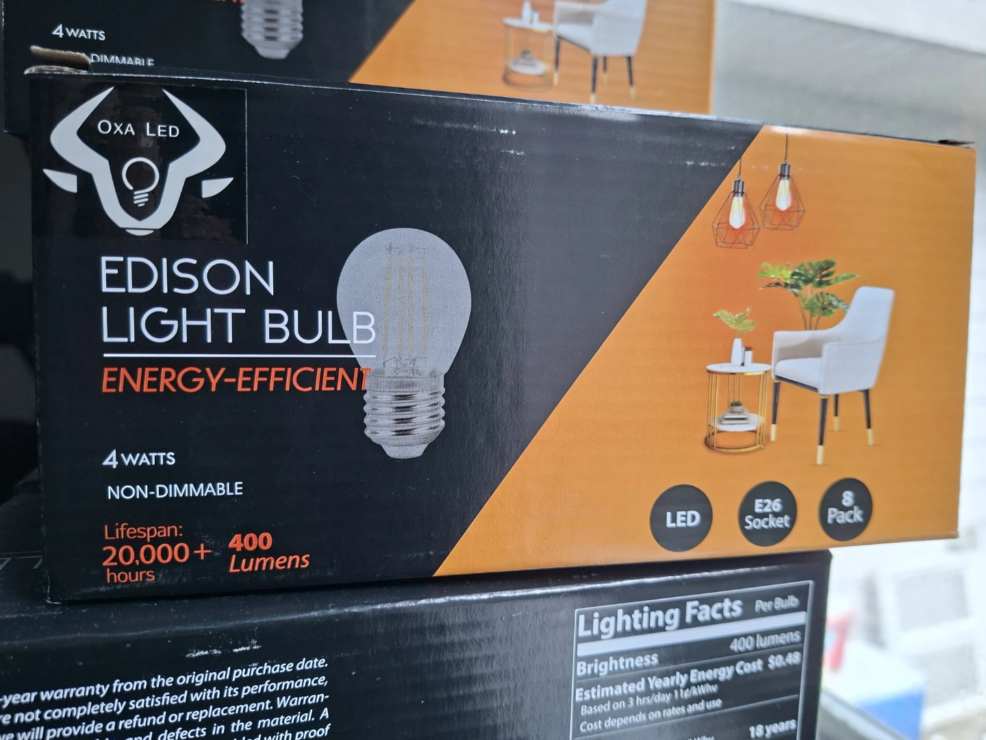 OXA LED G50 Edison Light Bulbs - 8 Pack - photo 3