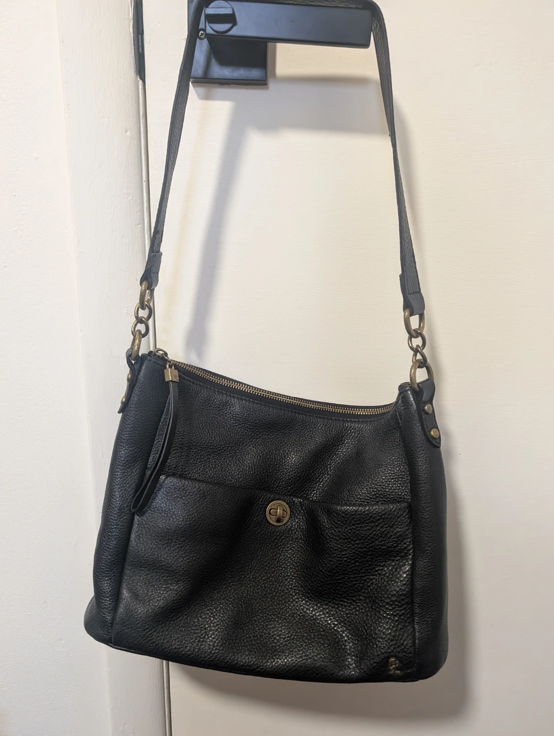 Black Leather Shoulder Bag