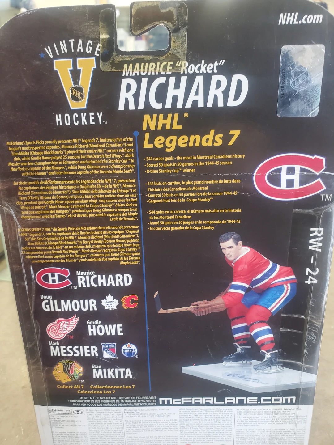 NHL Legends 7 Maurice "Rocket" Richard Action Figure - photo 3