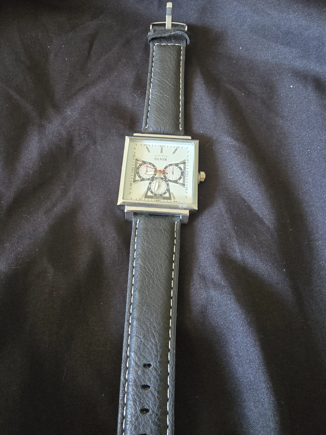 Silver Square Chronograph Watch - photo 2