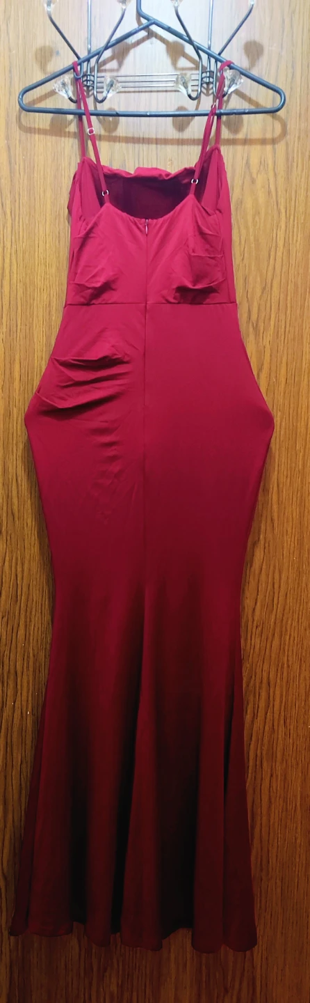 Women's Red Spaghetti Strap Ruched Bodycon Dress (cash only) - photo 2