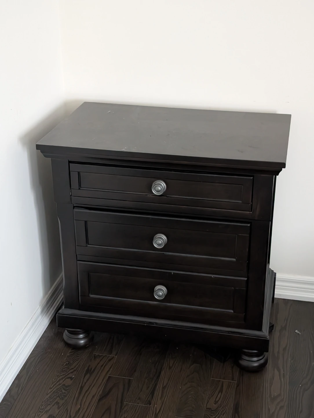 Dark Brown Dresser with Mirror and Two Nightstands - photo 2