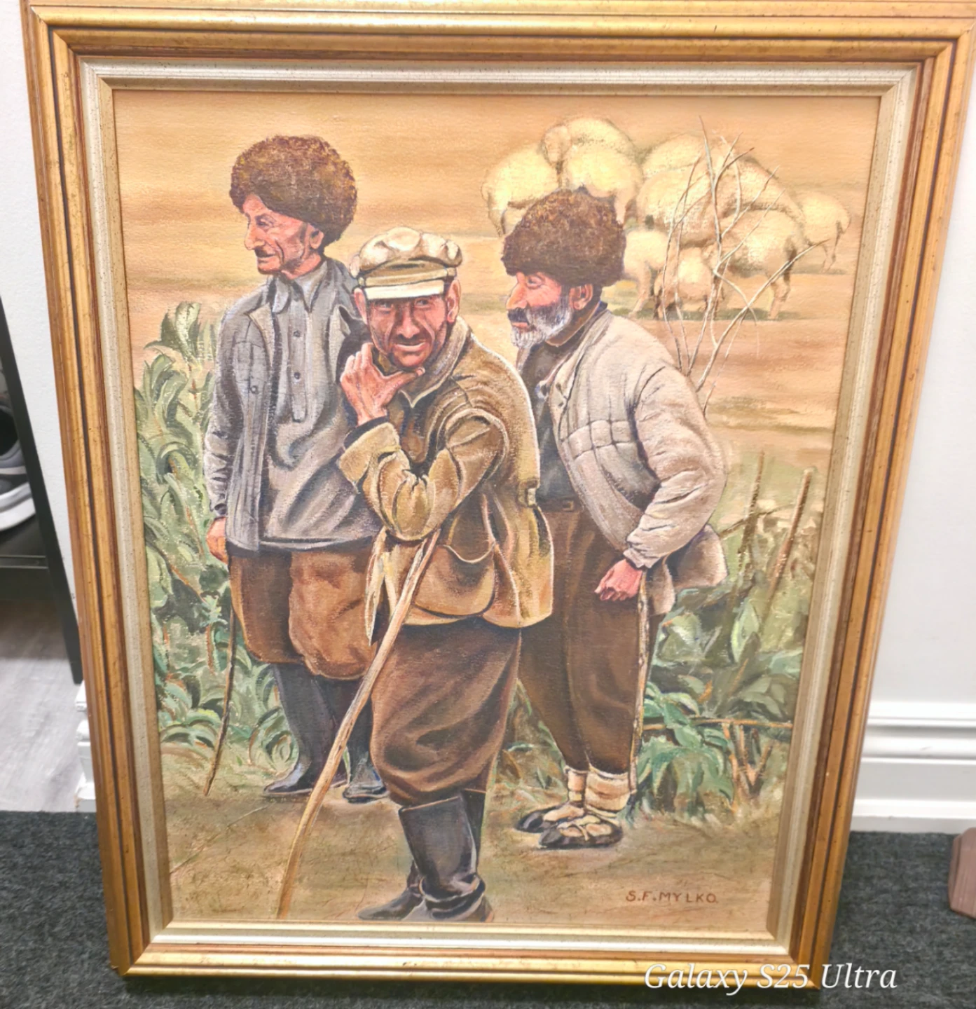 Original Oil Painting On Canvas "Cossacks Near Dawn"_Russian