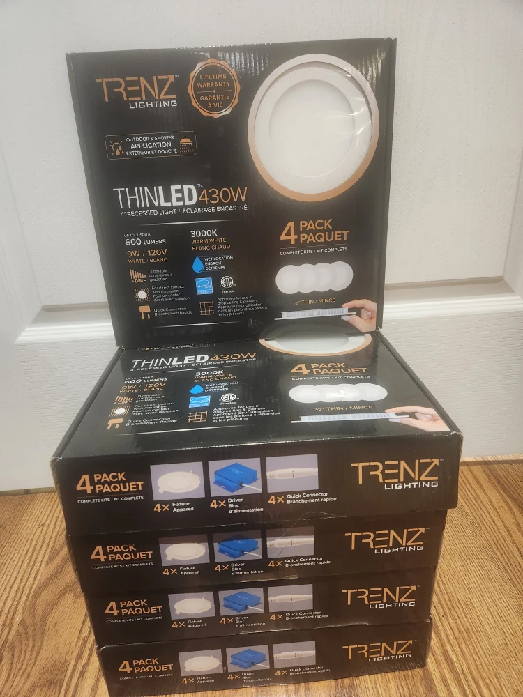 Trenz Lighting THINLED 430W Recessed LED Light (4 Pack) 🧡