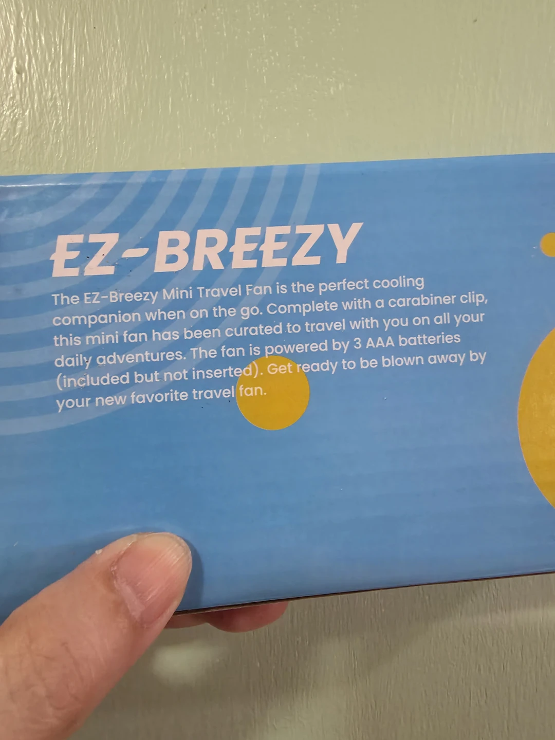 EZ-Breezy Mini Travel Fan with Carabiner Clip - photo 2