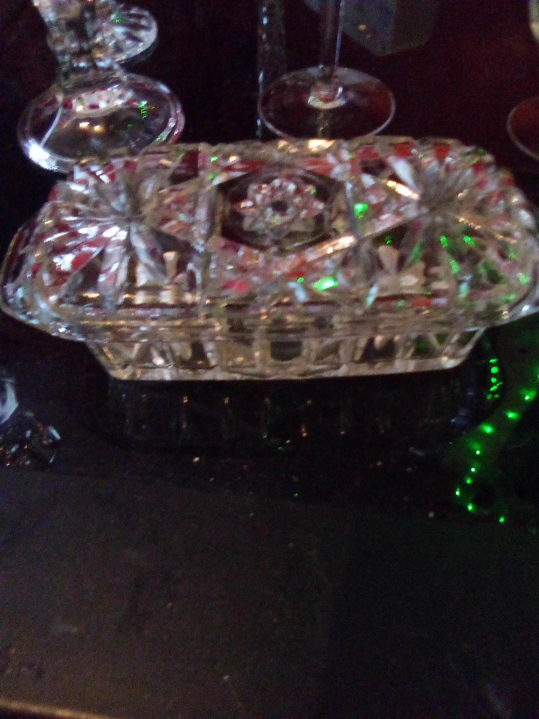 Pinwheel crystal butterdish