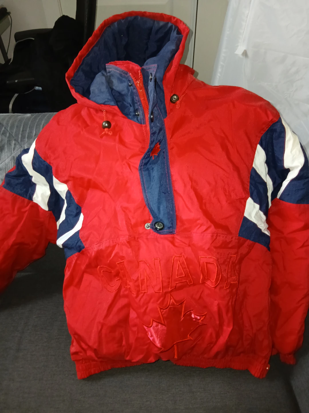 Red Canada Maple Leaf Anorak Jacket