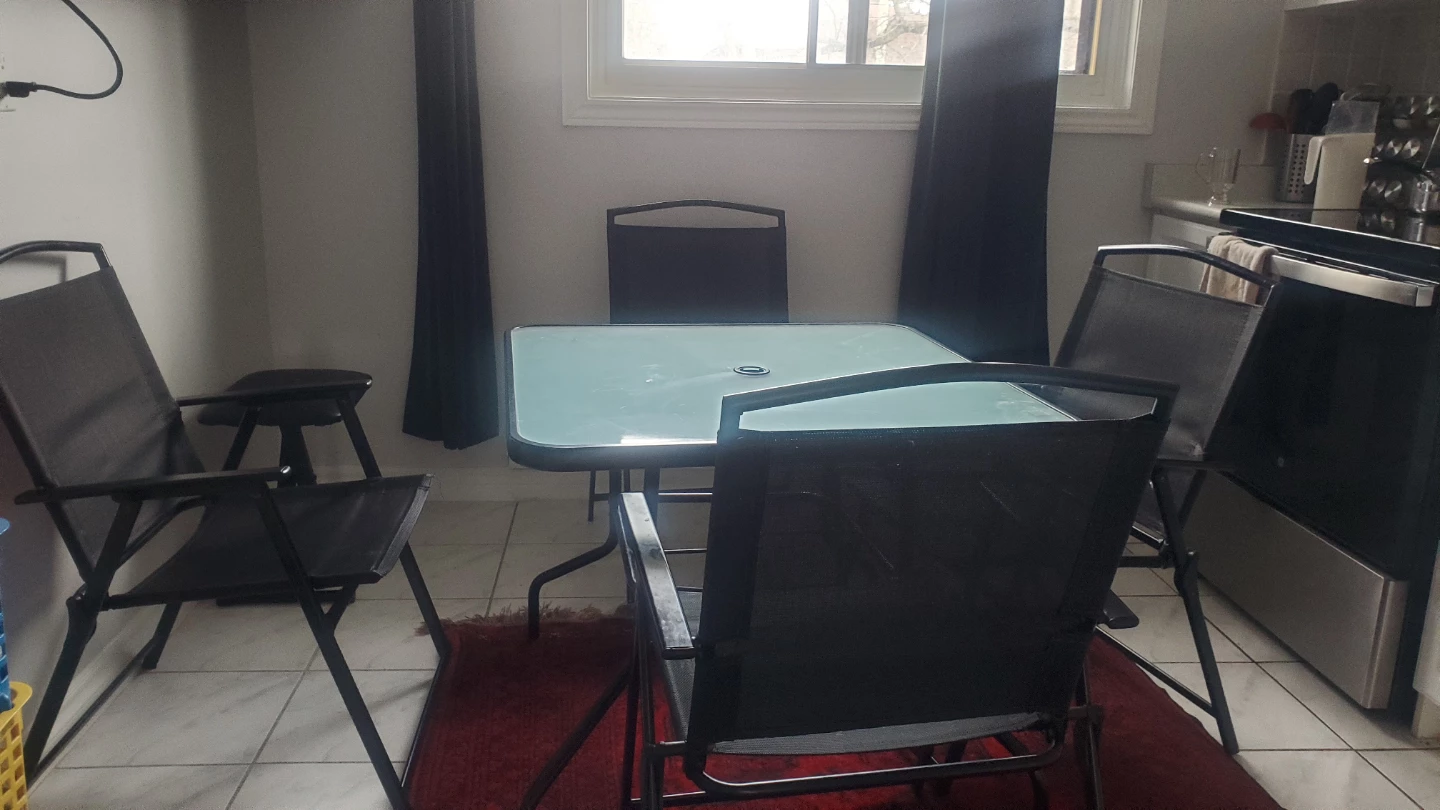 Glass Top Patio Table with Chairs