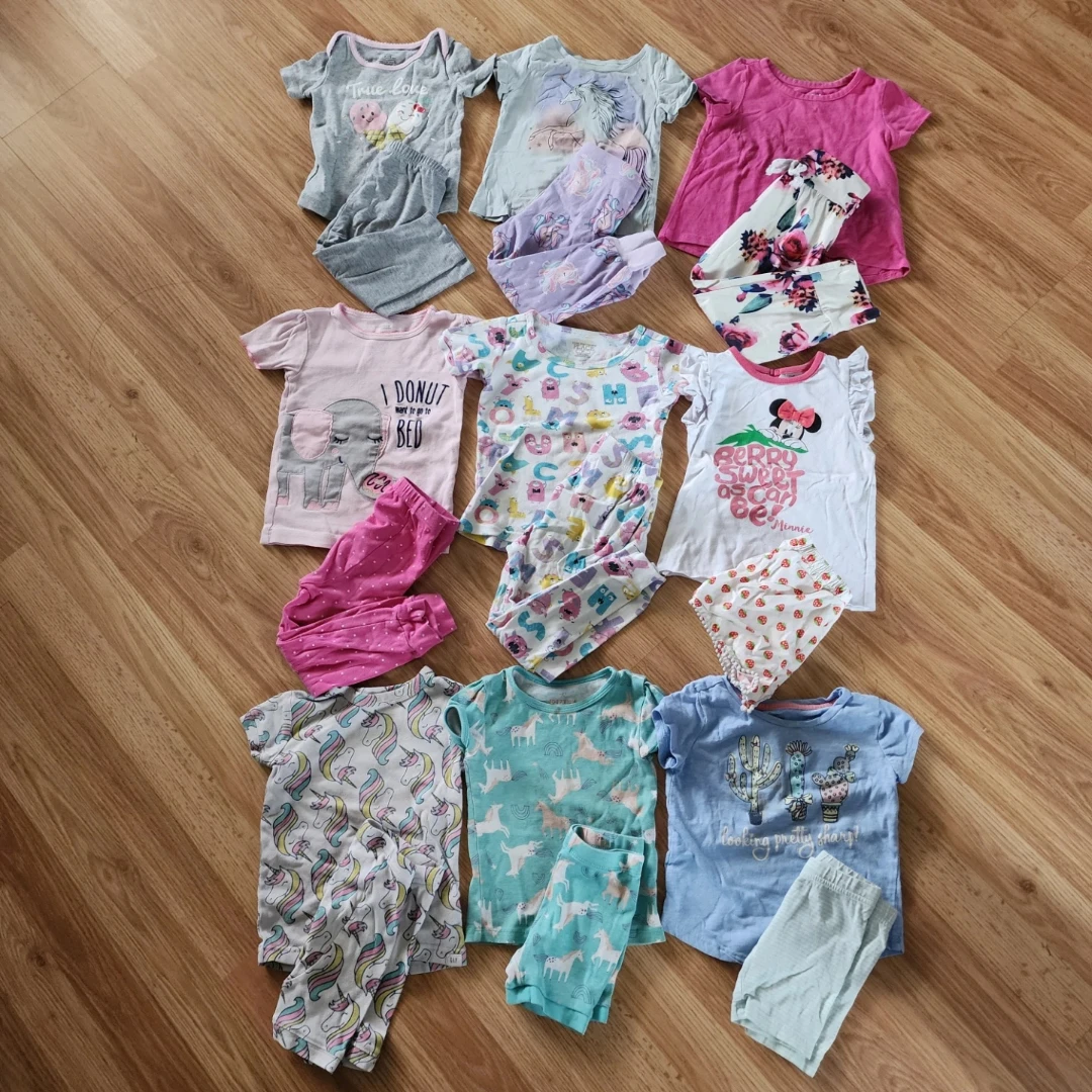 2T Toddler Girls short sleeve pajama Lot