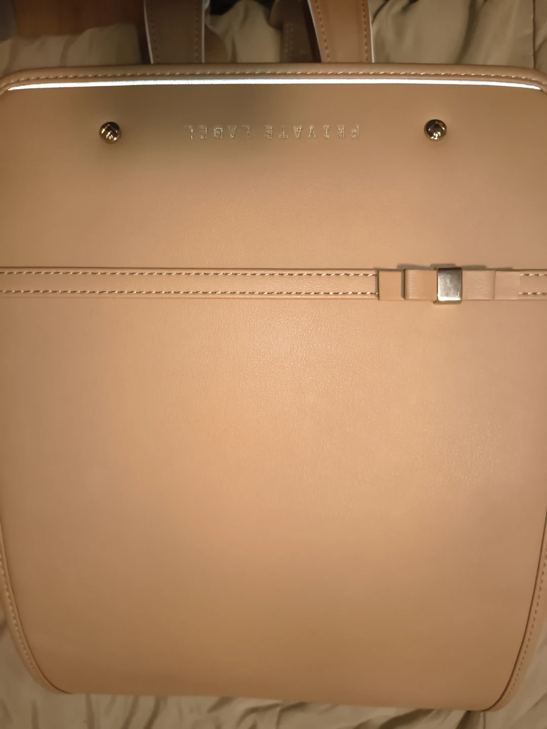 Private Label Backpack - Tan/Pink Stripe