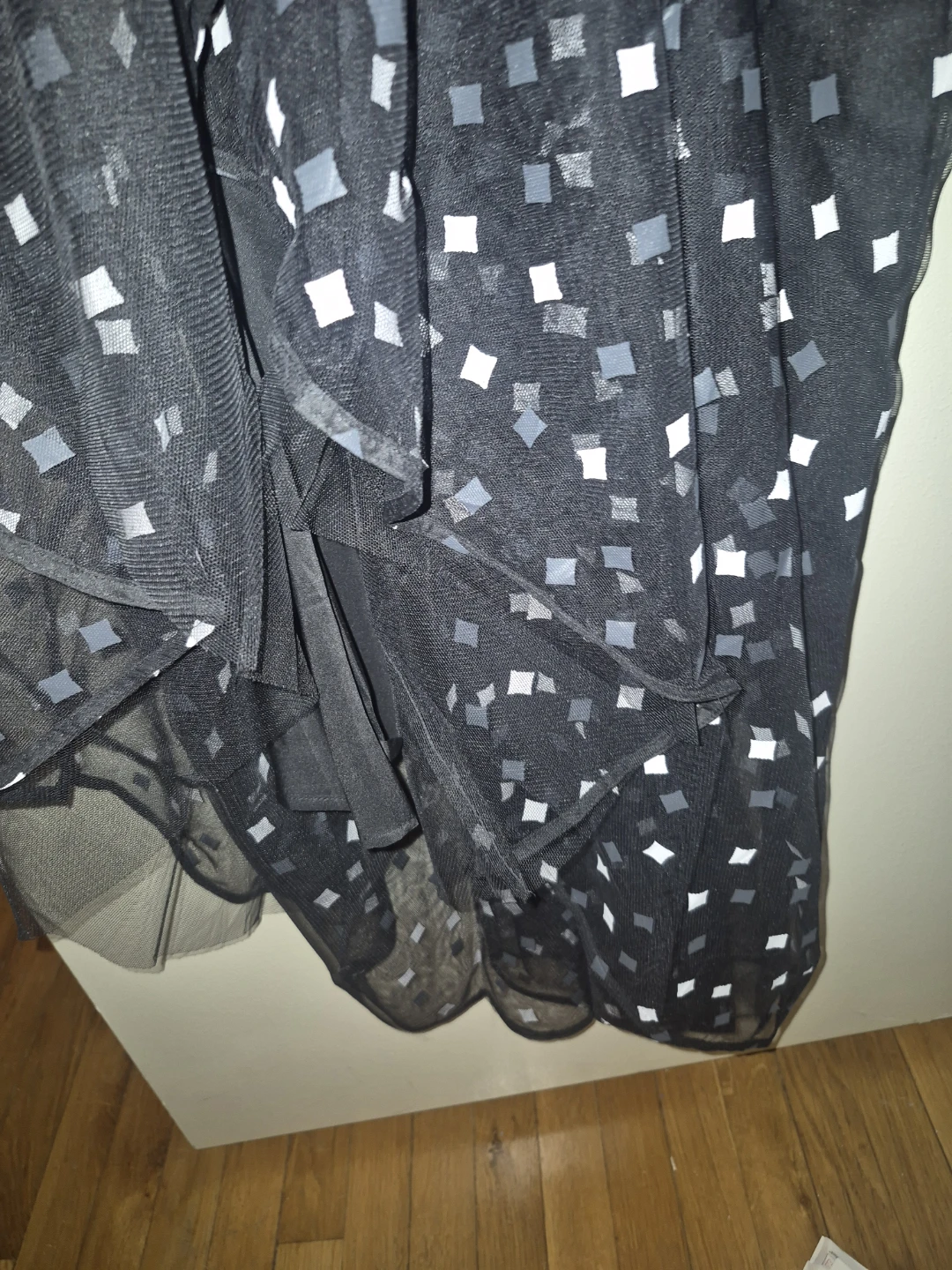 Colobee Black Sheer Dress with Geometric Pattern - photo 3