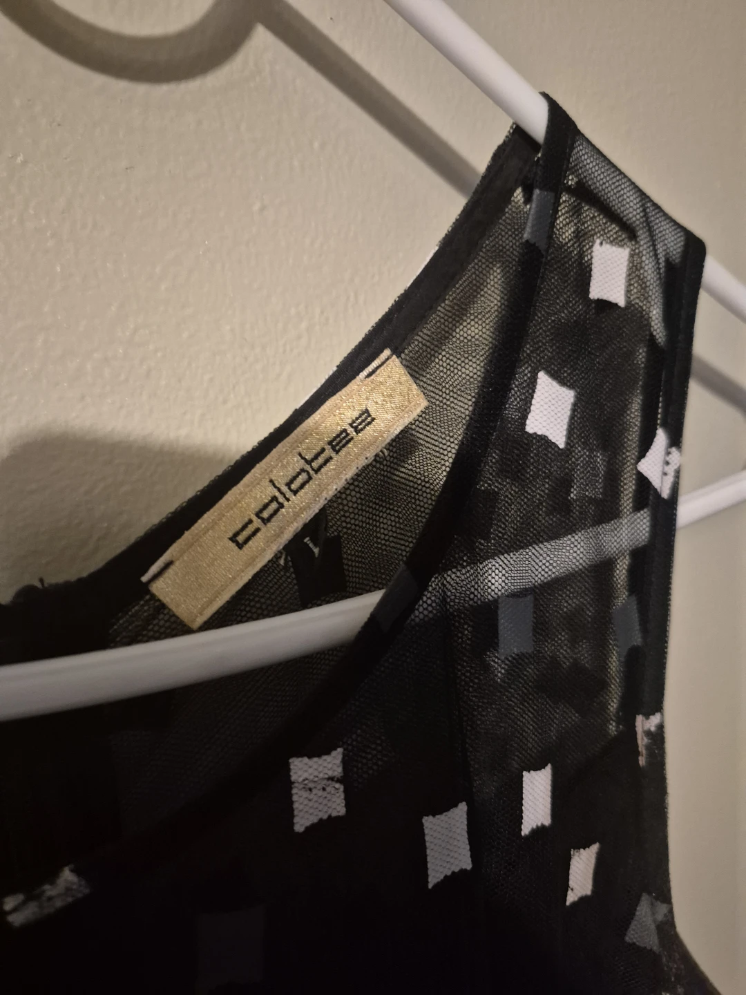 Colobee Black Sheer Dress with Geometric Pattern - photo 4