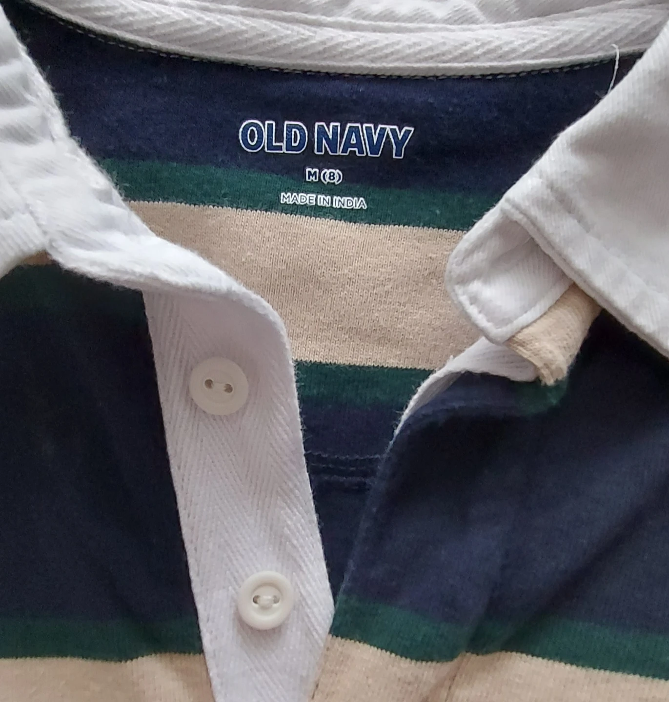 Kid's Old Navy Striped Rugby Shirt - Size M (8) - photo 2