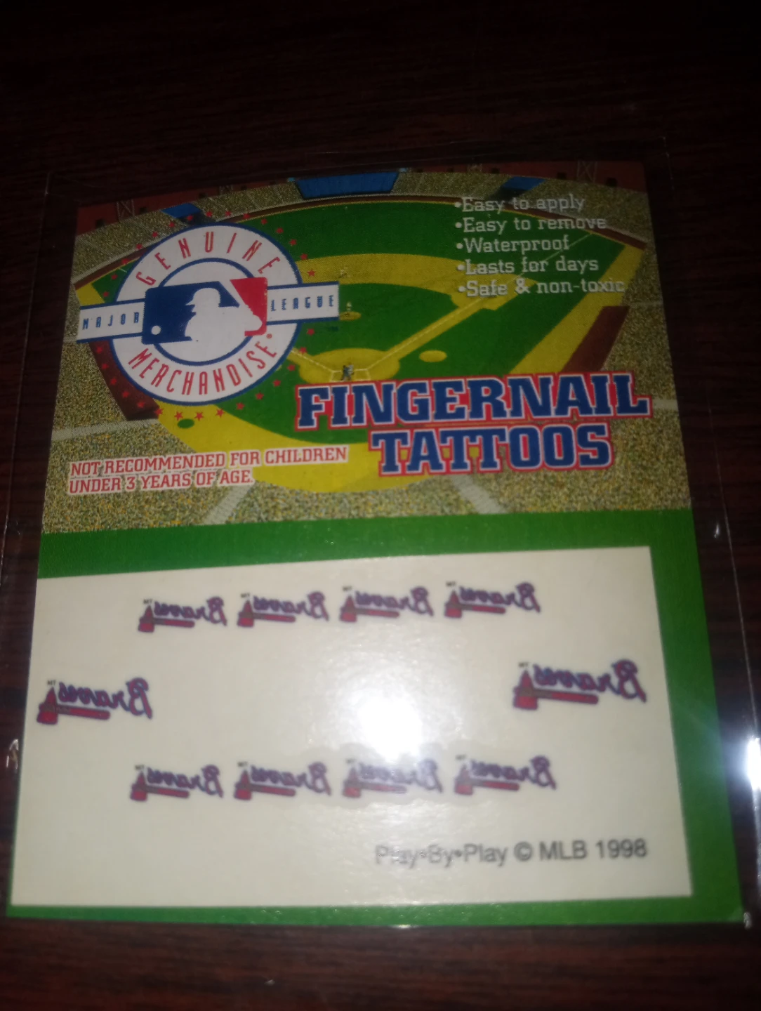 Play-By-Play MLB Fingernail Tattoos Atlanta Braves