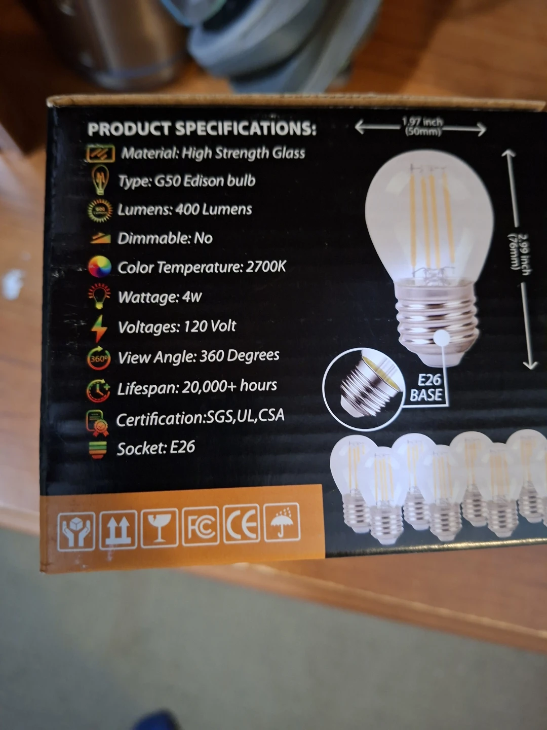 OXA LED G50 Edison Light Bulbs - 8 Pack - photo 2
