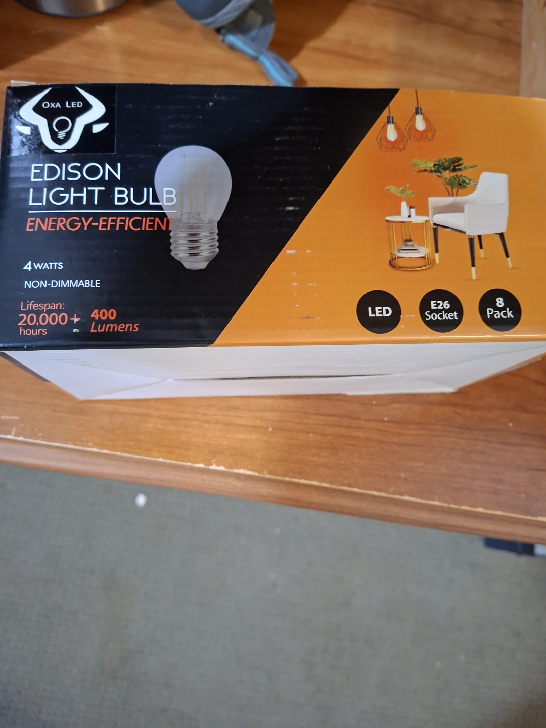 OXA LED G50 Edison Light Bulbs - 8 Pack