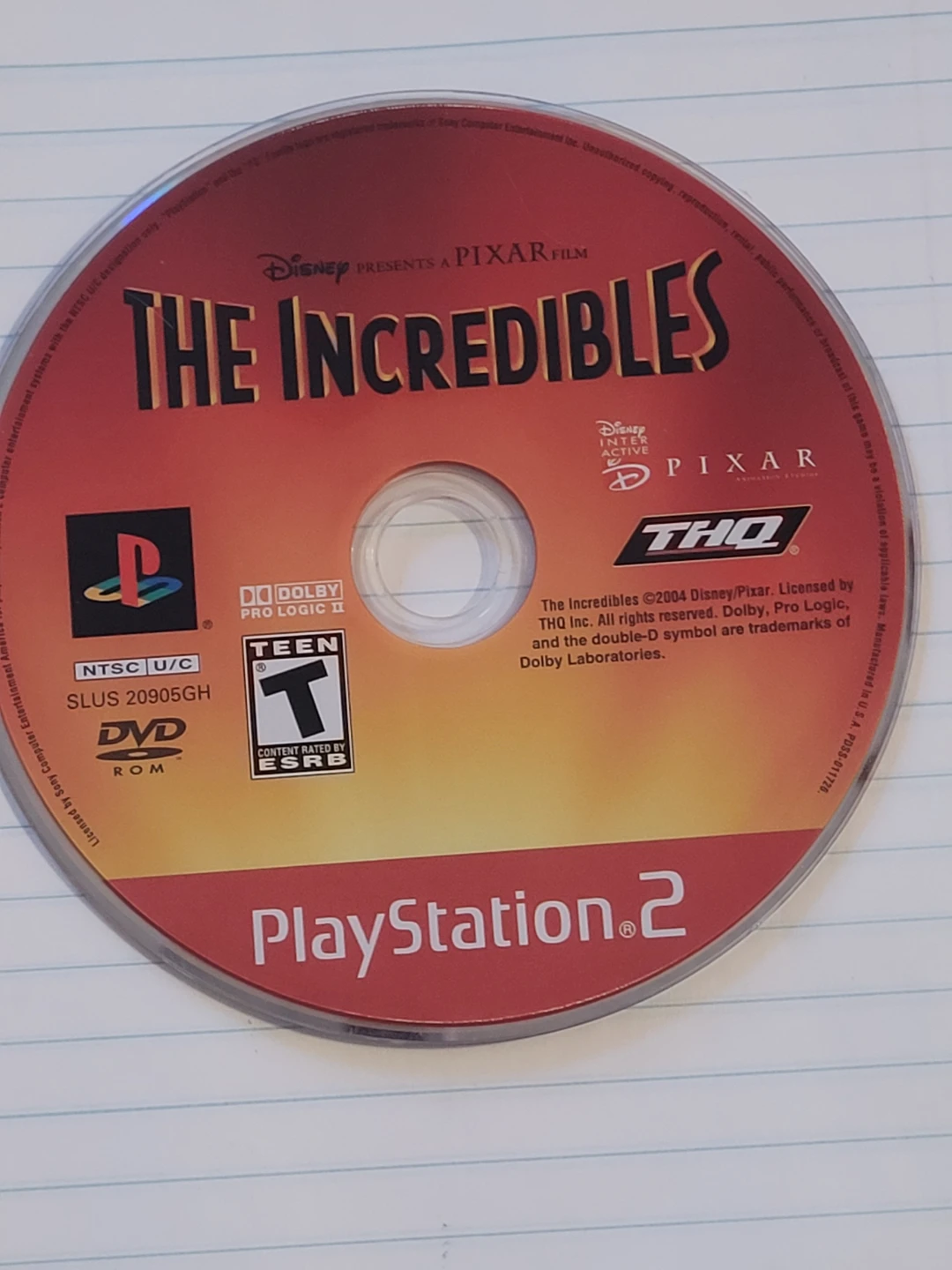 PlayStation 2 Game Disc: The Incredibles