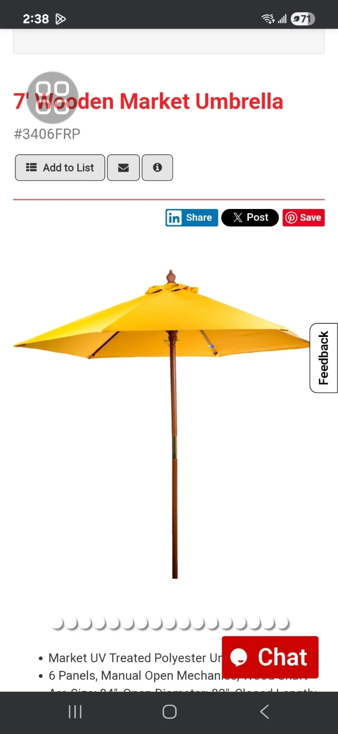 Yellow Market Umbrella 🥕