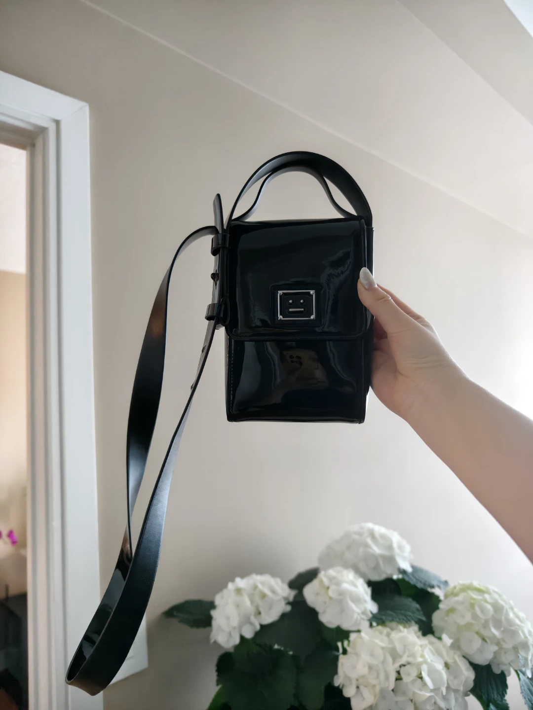 Acne Studios Black Patent Mini Bag