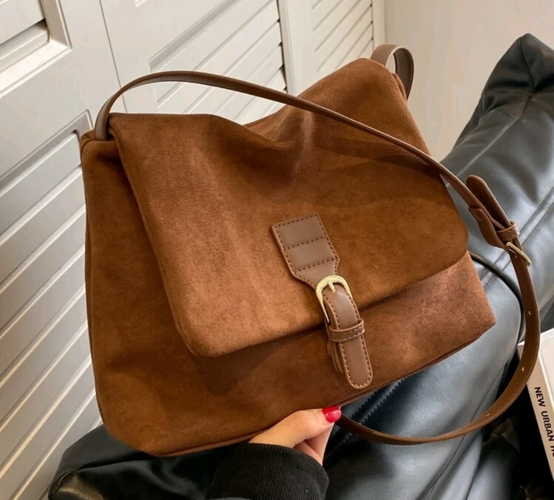 Brown Suede Shoulder Bag - photo 2