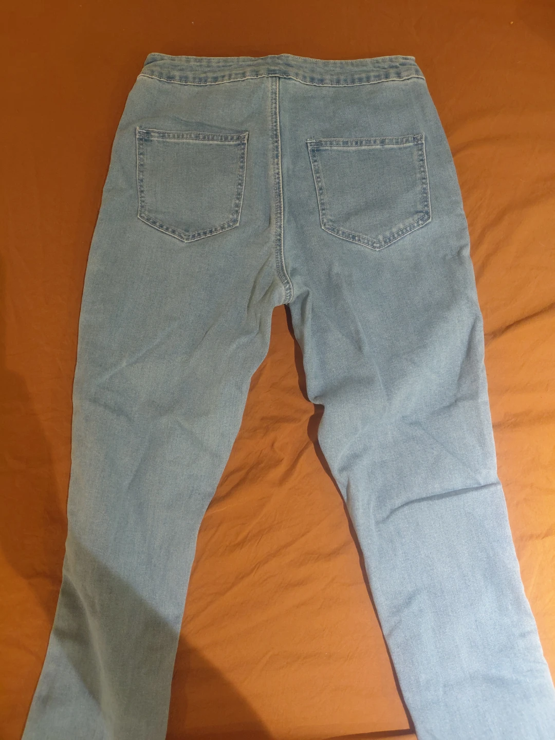 Blue Jeans with Red and White Side Stripes - photo 2