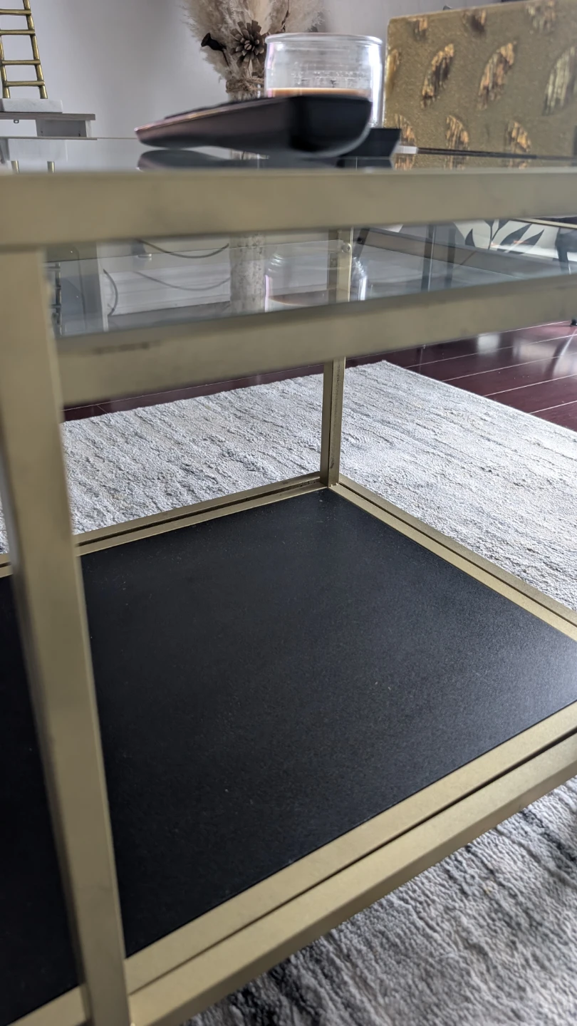 Gold Frame Glass Coffee Table - photo 3