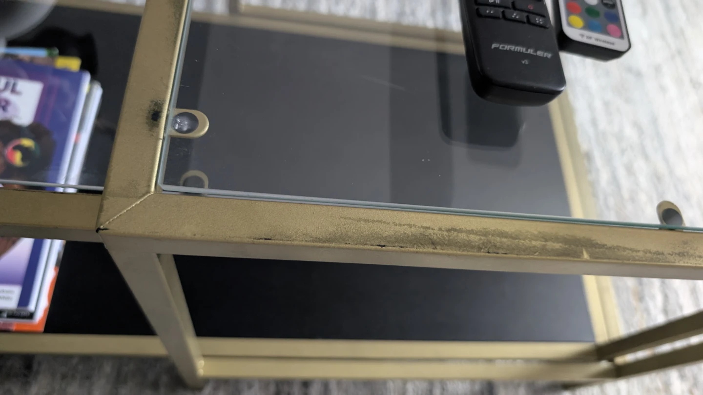 Gold Frame Glass Coffee Table - photo 4