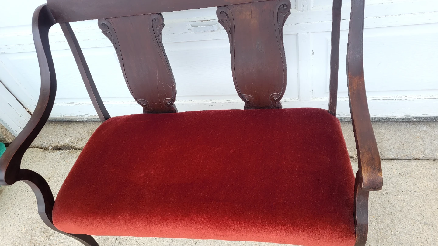 Antique Upholstered Bench - photo 3
