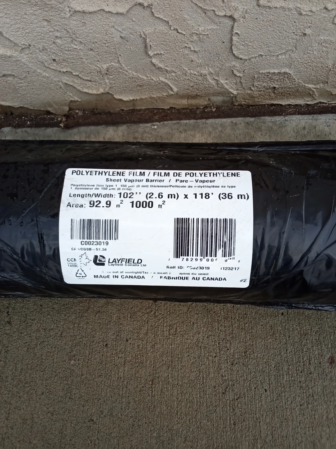 Layfield Polyethylene Sheeting 102" x 118" (Vapour Barrier)