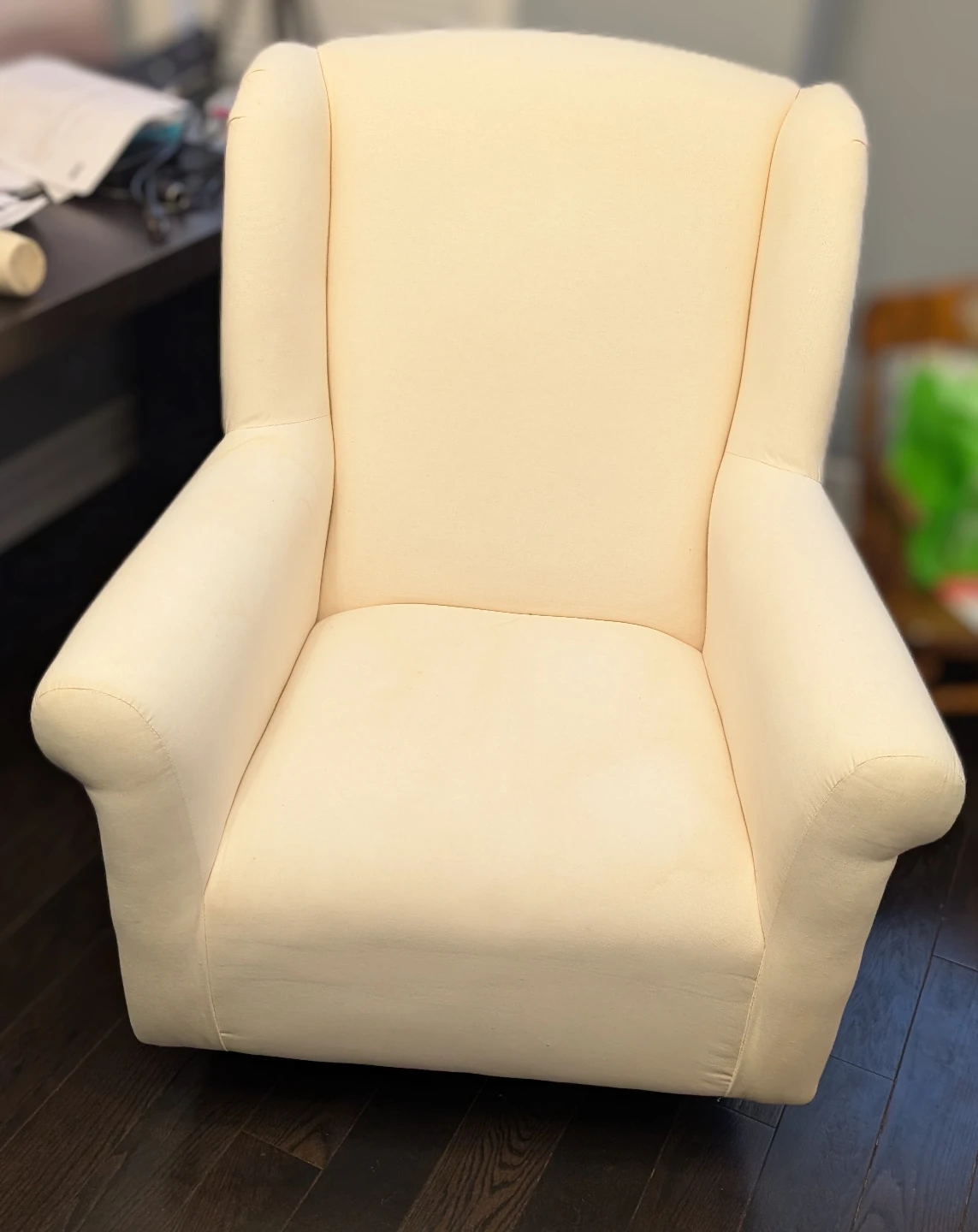 Cream Wingback Accent Chair
