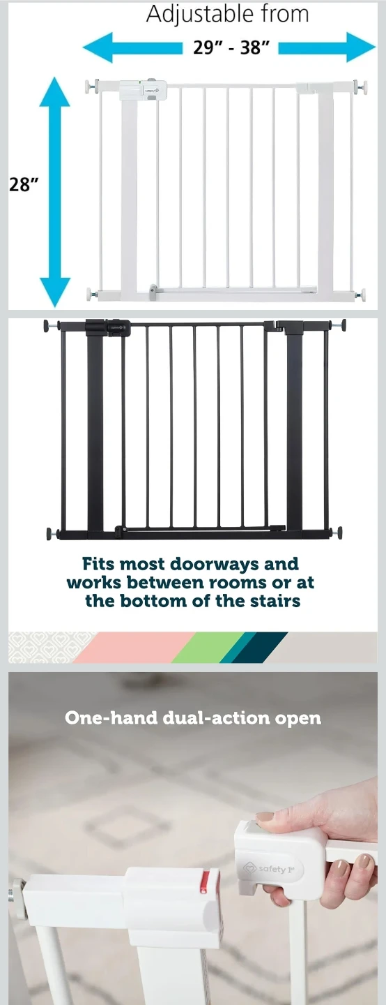 Safety 1st Easy Install Walk-Through Gate, Black - photo 5